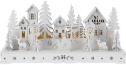 4home LED Winter tájkép fehér, 10x LED, 30 cm, 2x AA, fehér