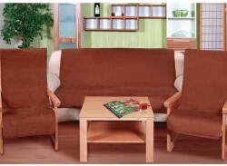 Bellatex Ballatex Korall micro terra kanapétakaró szett barna, 150 x 200 cm, 2 db 65 x 150 cm