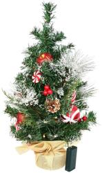 4home Díszített karácsonyfa világítással, 50 cm, 10 LED, meleg fehér