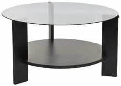 Hanah Home Clara Wood Black konferenciaasztal sötét üveggel, fekete