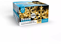 DekorTrend Crystalline toldható LED Hópehely fényfüggöny, 120 x 80 cm, 120 db MELEG FEHÉR LED, átlátszó kábel (KAT_524) - gearfordive