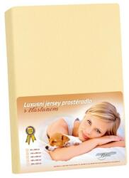 Bellatex Jersey lepedő elasztánnal, vanília színű, világossárga, 200 x 220 cm