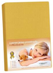 Bellatex Jersey lepedő elasztánnal, mustárszínű, sárga, 140 x 200 cm