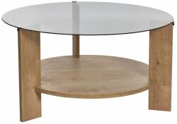 Hanah Home Clara Sapphire Oak konferenciaasztal sötét üveggel, barna