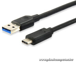 Equip Átalakító Kábel - 128343 (USB-C 3.2 Gen1 to USB-A, apa/apa, fekete, 0, 25m) (128343)