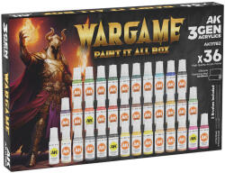 AK Interactive WARGAME PAINT IT ALL BOX 36 COLORS 3GEN (AK11782)
