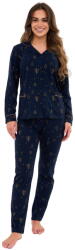 Cornette Pijama de damă cu nasturi CORNETTE 482/447 GOLD albastru închis: XL (32417 XL)