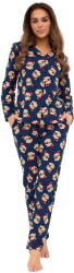 Cornette Pijama de damă cu nasturi CORNETTE 482/459 TEDDY 5 CHRISTMAS albastru închis: M (32444 M)