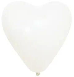 Balonevi Latex lufi 12" 30cm 100db/csomag, Fehér szív (LUFI403410)