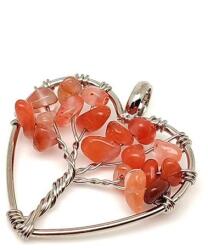 R. M. ékszer Életfa medál drótos szív Karneol 3cm (022348)