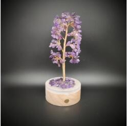 R. M. ékszer Fa lámpa Ametiszt elemes 20cm (017701)