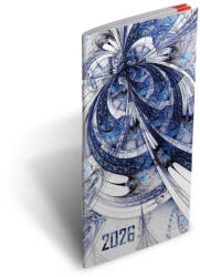 REALSYSTEM zsebnaptár, álló, kétheti, 8x15cm, 2026, zsebirka fraktál (RSZ-8011-53)