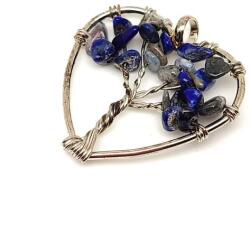 R. M. ékszer Életfa medál drótos szív Szodalit 3cm (022349)