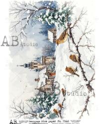  Rizspapir - templom madarakkal