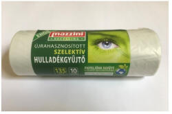 Mazzini Szemeteszsák újrahasznosított 135 liter 70 x 110 cm 25 mikron 10 db/tekercs Mazzini_átlátszó (64576) - irodaszerpiac