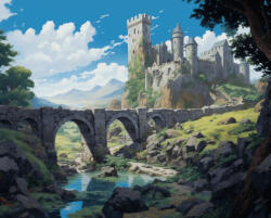 Alkotásutca Elhagyott kastély - Számfestő készlet kereten 40x50