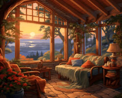 Alkotásutca Hosszú nap után - Számfestő készlet kereten 40x50