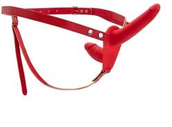 Guilty Toys Strap-on for Women-Double Dildo-Silicone, Red