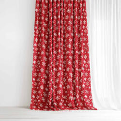 Goldea draperie de crăciun valencia - fulgi albi pe roșu 240x135 cm
