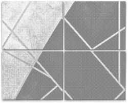  PontPöttyöző - Fekete-fehér márvány (4 darab vászonkép) Méret: 30x40cm (4db), Keretezés: Keret nélkül (csak a vászon), Szín: Zöld