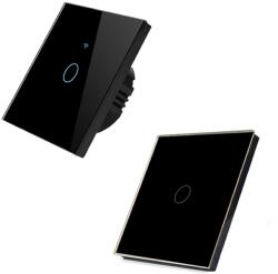 HomeVast Set HomeVast®, format din intrerupator inteligent, cu protocol WiFi+RF, compatibil Tuya/Smart life cu contact tactil, fara nul, 1 canal, negru - Model (SM-WIFI601-B-SM-R601-B)