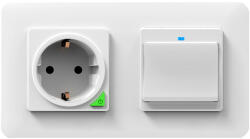 HomeVast Set HomeVast®, format din intrerupator smart, cu buton, 1 canal + priza smart (ES-WPS-1_ES-WO03)