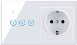 HomeVast Set intrerupator smart, cu protocol WiFi, compatibil Tuya/Smart life, model SM-WIFI603-W + priza simpla, model SM-W16A-W (SM-WIFI603-W_SM-W16A-W)