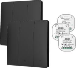 HomeVast Kit HomeVast®, format din 2 intrerupatoare cinetice, RF, 3 canale, negru + 3 receivere inteligente, cu protocol WiFi+RF, compatibil Tuya/Smart life, o (WHD03323PB)