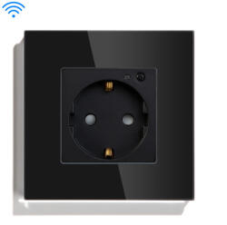 HomeVast Priza de perete inteligenta, HomeVast®, cu protocol WiFi, compatibil Tuya/Smartlife, negru (SM-W16A-B)