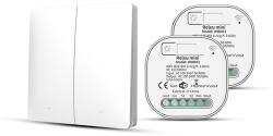 HomeVast Kit HomeVast®, format din intrerupator cinetic, RF, 2 canale, alb + 2 receivere inteligente, cu protocol WiFi+RF, compatibil Tuya/Smart life, on/off (WHD03212P)