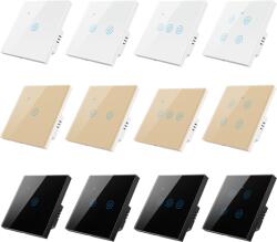 HomeVast Intrerupator inteligent cu contact tactil, HomeVast®, cu protocol WiFi+BLE, compatibil Tuya/Smart life, cu sau fara nul 2 Negru (DS-101JL-2-B)