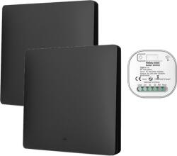 HomeVast Kit HomeVast®, format din 2 intrerupatoare cinetice, RF, 1 canal, negru + 1 receiver inteligent, cu protocol ZigBee+RF, compatibil Tuya/Smart life, on (WHD03121ZB)