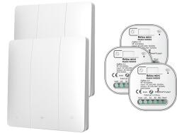 HomeVast Kit HomeVast®, format din 2 intrerupatoare cinetice, RF, 3 canale, alb + 3 receivere inteligente, cu protocol ZigBee+RF, compatibil Tuya/Smart life, o (WHD03323Z)