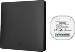 HomeVast Kit HomeVast®, format din intrerupator cinetic, RF, 1 canal, negru + 1 receiver inteligent, cu protocol WiFi+RF, compatibil Tuya/Smart life, on/off (WHD03111PB)