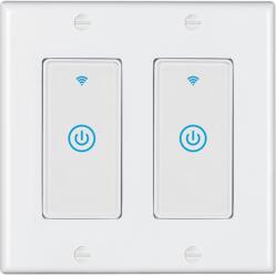 HomeVast Intrerupator inteligent modular, cu contact tactil, 2 module, 2 canale, alb - Model DS-123-1-2 (DS-123-1-2)