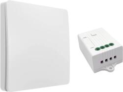 HomeVast Kit intrerupator cinetic, RF433, 1 canal, alb + 1 receiver inteligent, cu protocol WiFi+RF, compatibil Tuya/Smart life, on/off - Model ES-KS01 + ES-WF (ES-KS01-ES-WFS06)