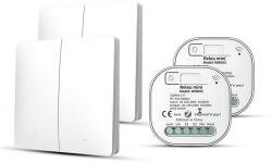 HomeVast Kit HomeVast®, format din 2 intrerupatoare cinetice, RF, 2 canale, alb + 2 receivere inteligente, cu protocol ZigBee+RF, compatibil Tuya/Smart life, o (WHD03222Z)