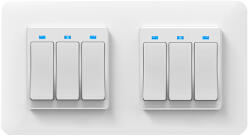 HomeVast Set HomeVast®, format din doua intrerupatoare smart, cu buton, 3 canale (ES-WPS-3-x-2)