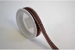 Ach Ach: Szalag szatén oldalán szaggatott minta 1 cm széles 2méter/tekercs barna (372268)