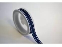 Ach Ach: Szalag szatén oldalán szaggatott minta 1 cm széles 2méter/tekercs sötétkék (372269)