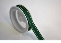 Ach Ach: Szalag szatén oldalán szaggatott minta 1 cm széles 2méter/tekercs sötétzöld (372273)