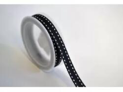 Ach Ach: Szalag szatén oldalán szaggatott minta 1 cm széles 2méter/tekercs fekete (372270)