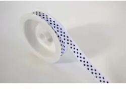 Ach Ach: Szalag szatén pöttyös 1 cm széles 2méter/tekercs fehér/fekete (372265)