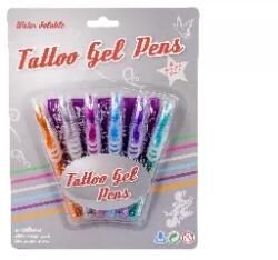 Tetováló toll 6 darabos készlet sablonnal (87618)