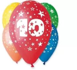 GoDan Godan: Színes számos lufi, csillagos 5 darabos - 10 (GS110/10)