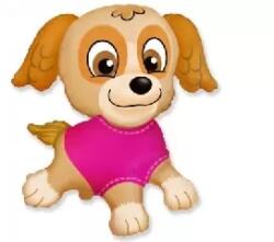 Flexmetal Flexmetal: Rózsaszín ruhás kiskutya fólia lufi, 61 cm (901749)