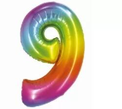 Godan Godan: Szivárvány színű, számos fólia lufi, 76 cm - 9 (CH-STC9)