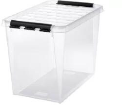 Smartstore Smartstore: Műanyag tárolódoboz, 61 liter, fekete fogantyúkkal, SMARTSTORE "Classic 65", átlátszó (3477070)