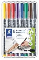 STAEDTLER Staedtler: Alkoholos marker készlet, OHP, 1 mm, STAEDTLER "Lumocolor® 317 M", 8 különböző szín (317 WP8)
