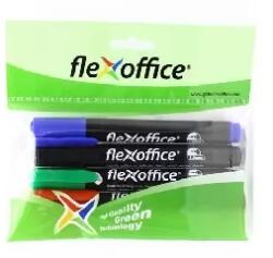FlexOffice Flexoffice: Alkoholos marker, 1, 5 mm, kúpos, FLEXOFFICE "PM03", 4 különböző szín (FO-PM03SET)